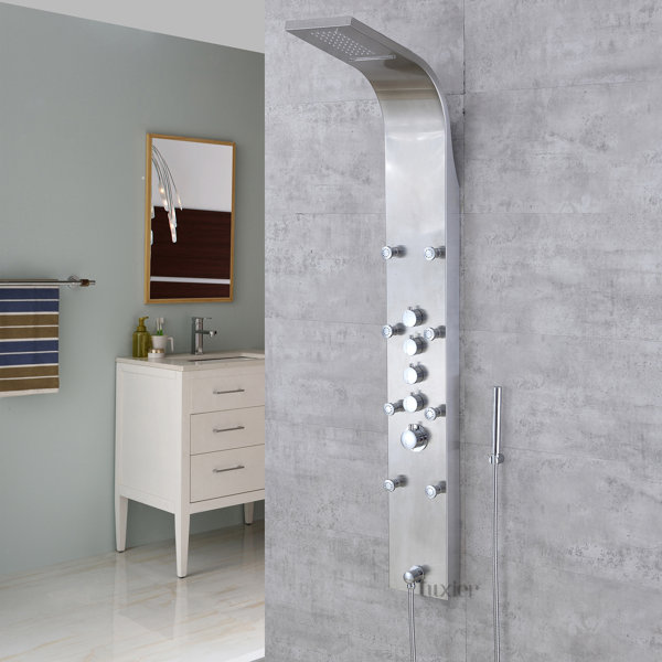Luxier MultiFunction Pressured Balanced Rainfall and Waterfall 61" Shower Panel System